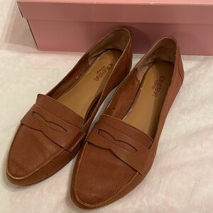 Crown Vintage leather Marlo flats in Cognac size 6
